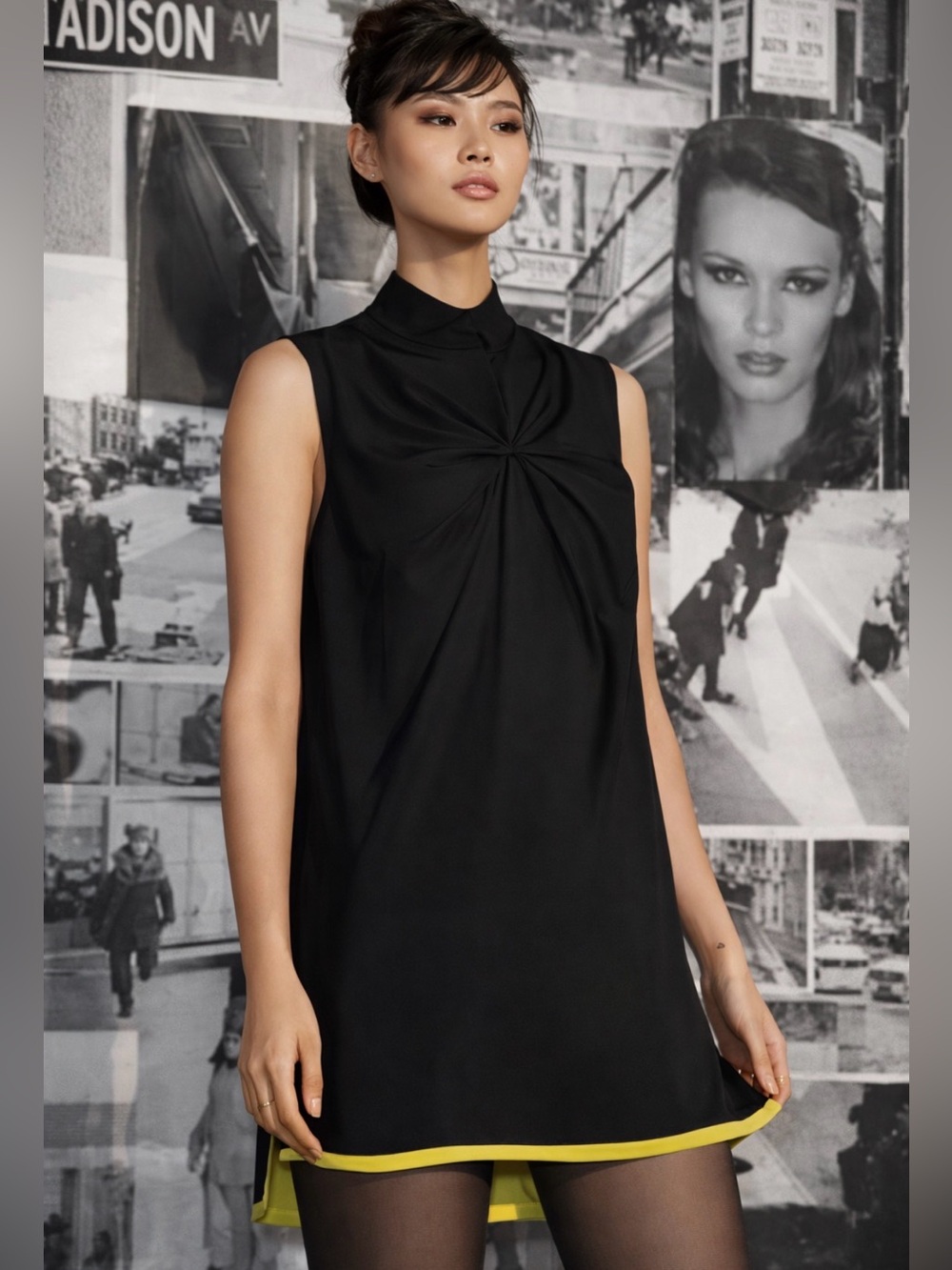 L.A.M.B by Gwen Stefani - Rare Modern Black and Yellow dress - Size 4